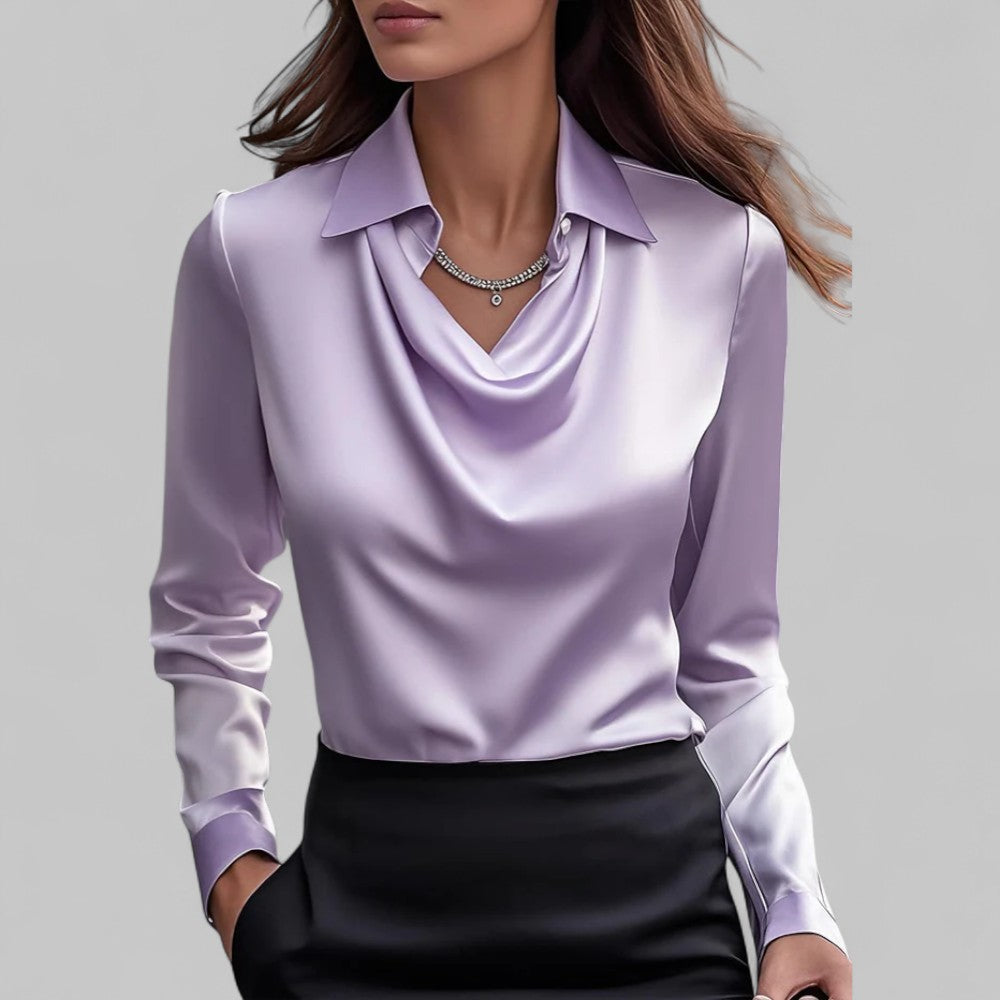 Valenza Draped Satin Blouse