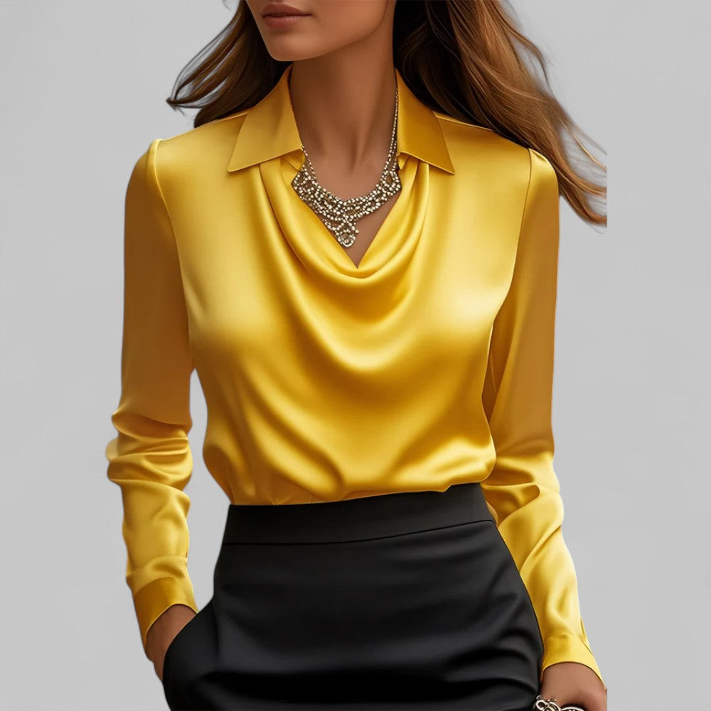 Valenza Draped Satin Blouse
