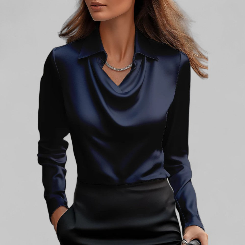Valenza Draped Satin Blouse
