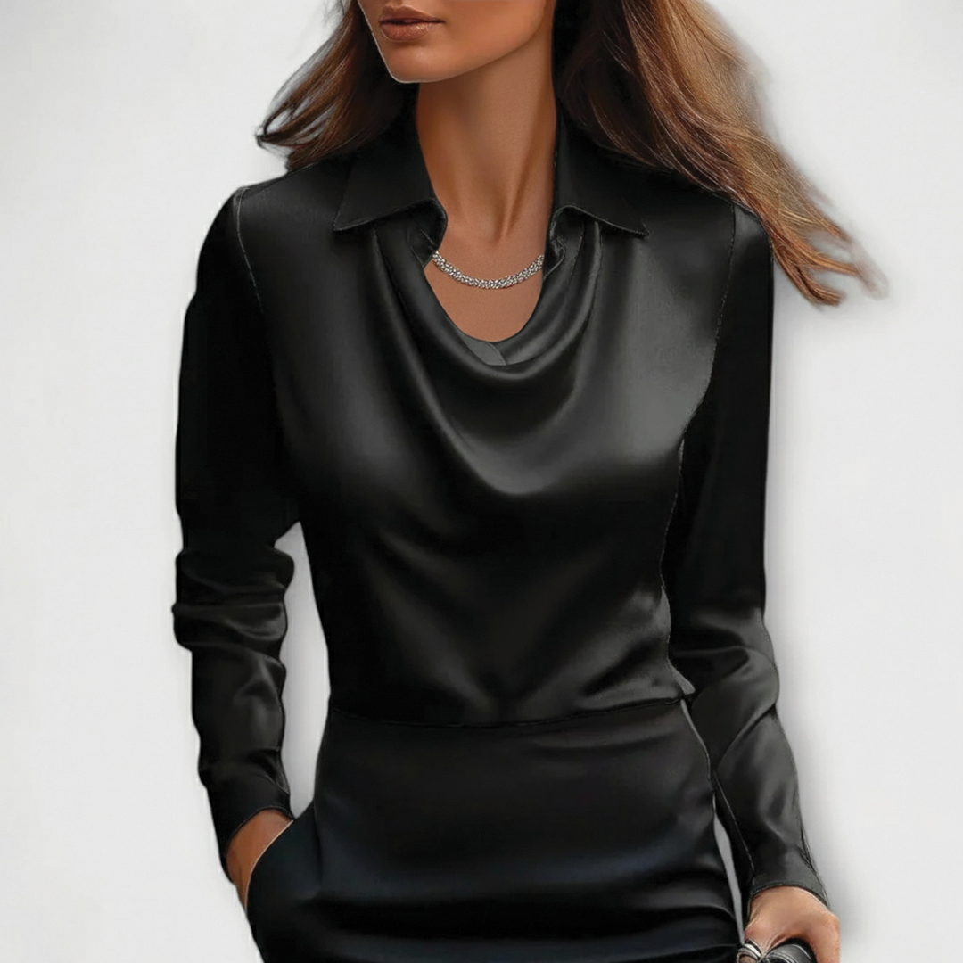 Milano Satin Drape Blouse
