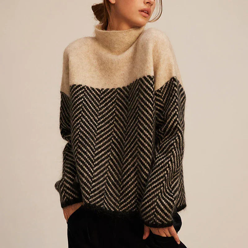 Riva Herringbone Knit Sweater