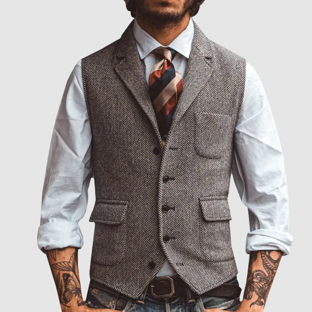 Classic Herringbone Formal Waistcoat