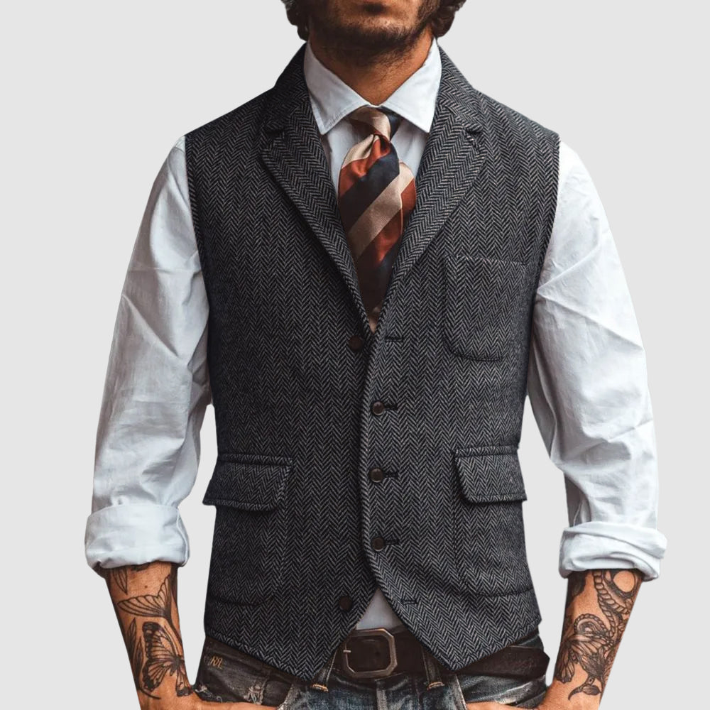 Classic Herringbone Formal Waistcoat