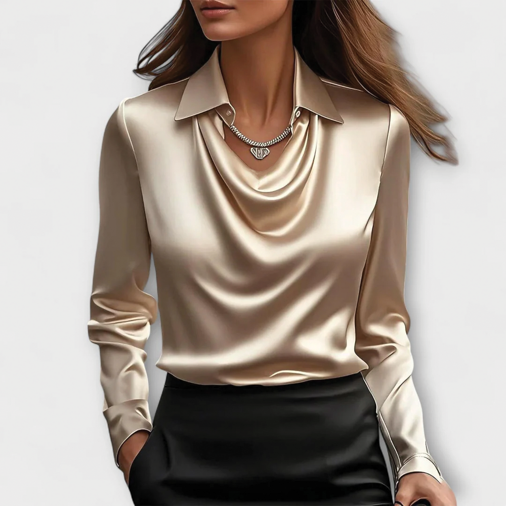 Milano Satin Drape Blouse