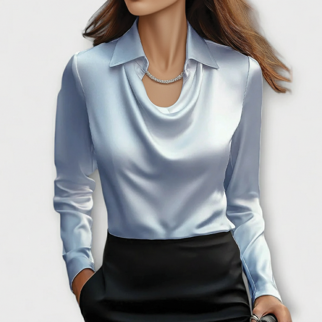 Milano Satin Drape Blouse