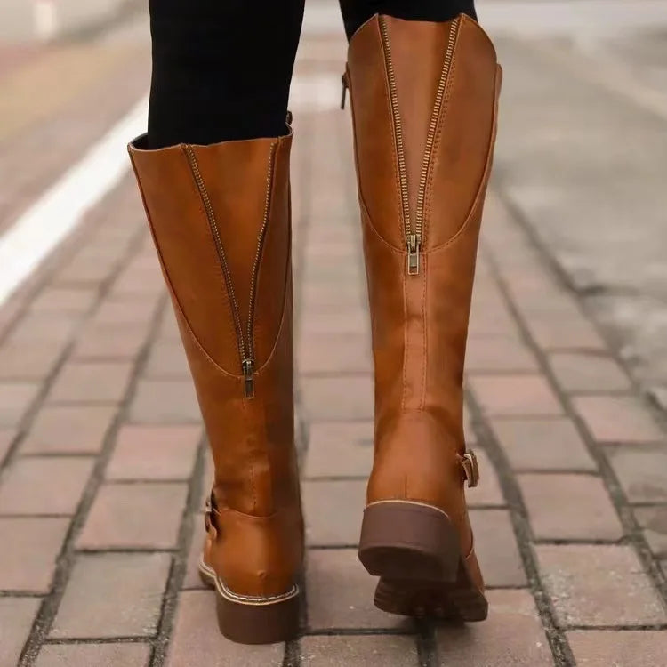 Valencia Faux Leather Riding Boots