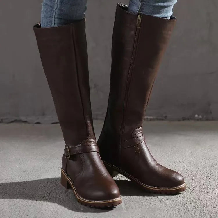Valencia Faux Leather Riding Boots