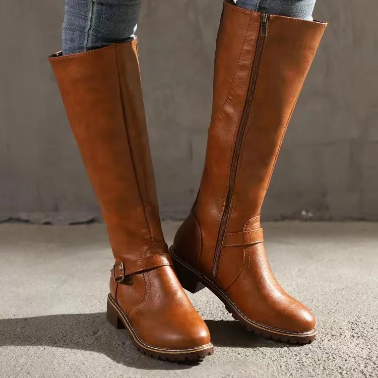 Valencia Faux Leather Riding Boots