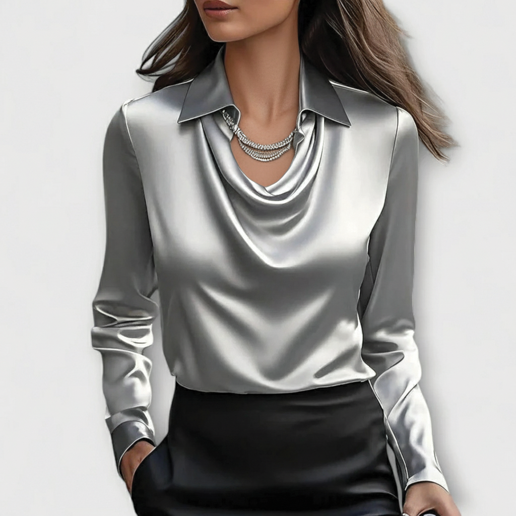 Milano Satin Drape Blouse