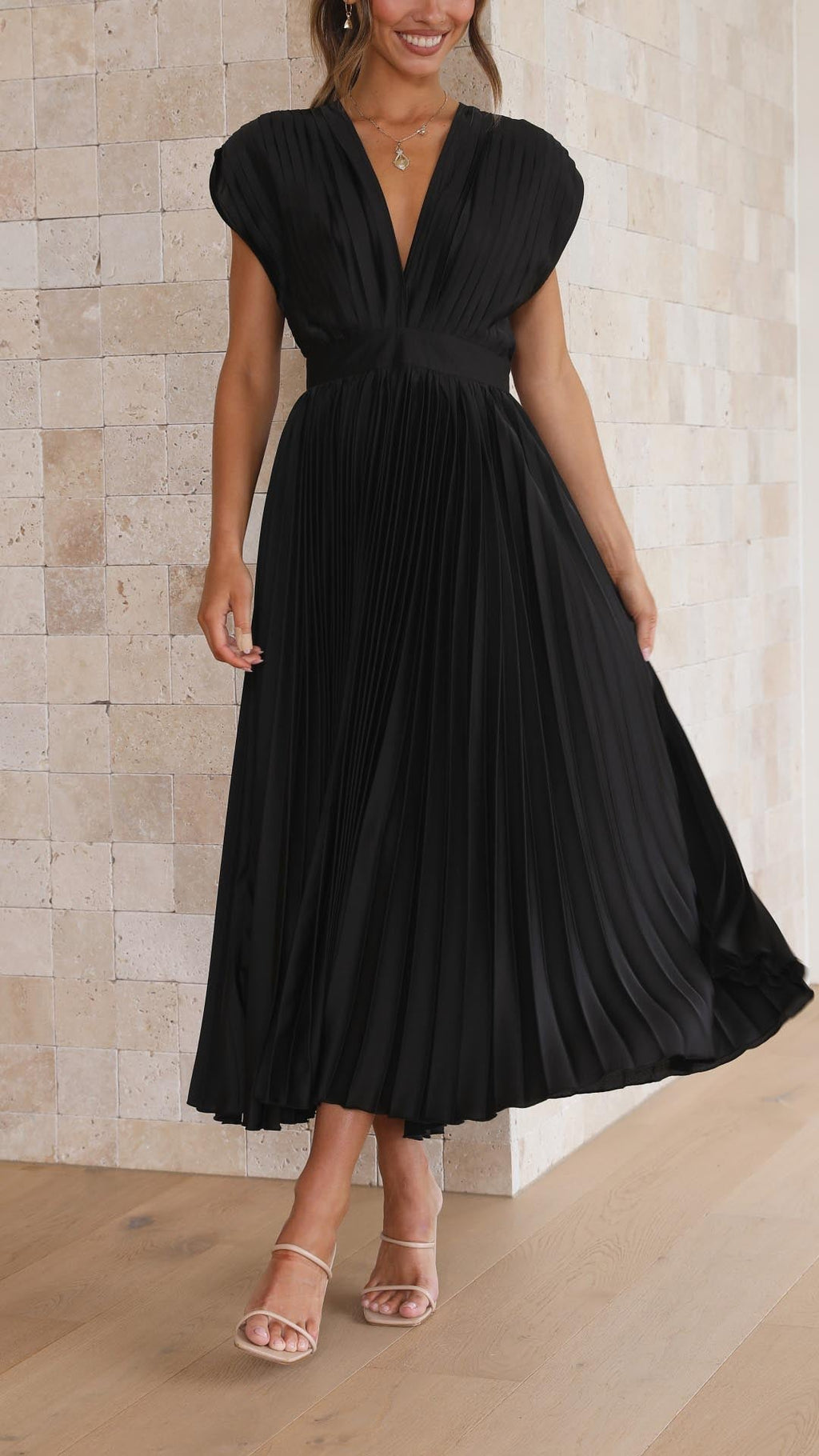 Alvara Pleated Maxi Dress