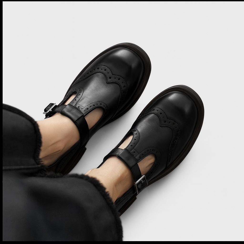 Sorona T-Strap Leather Flats