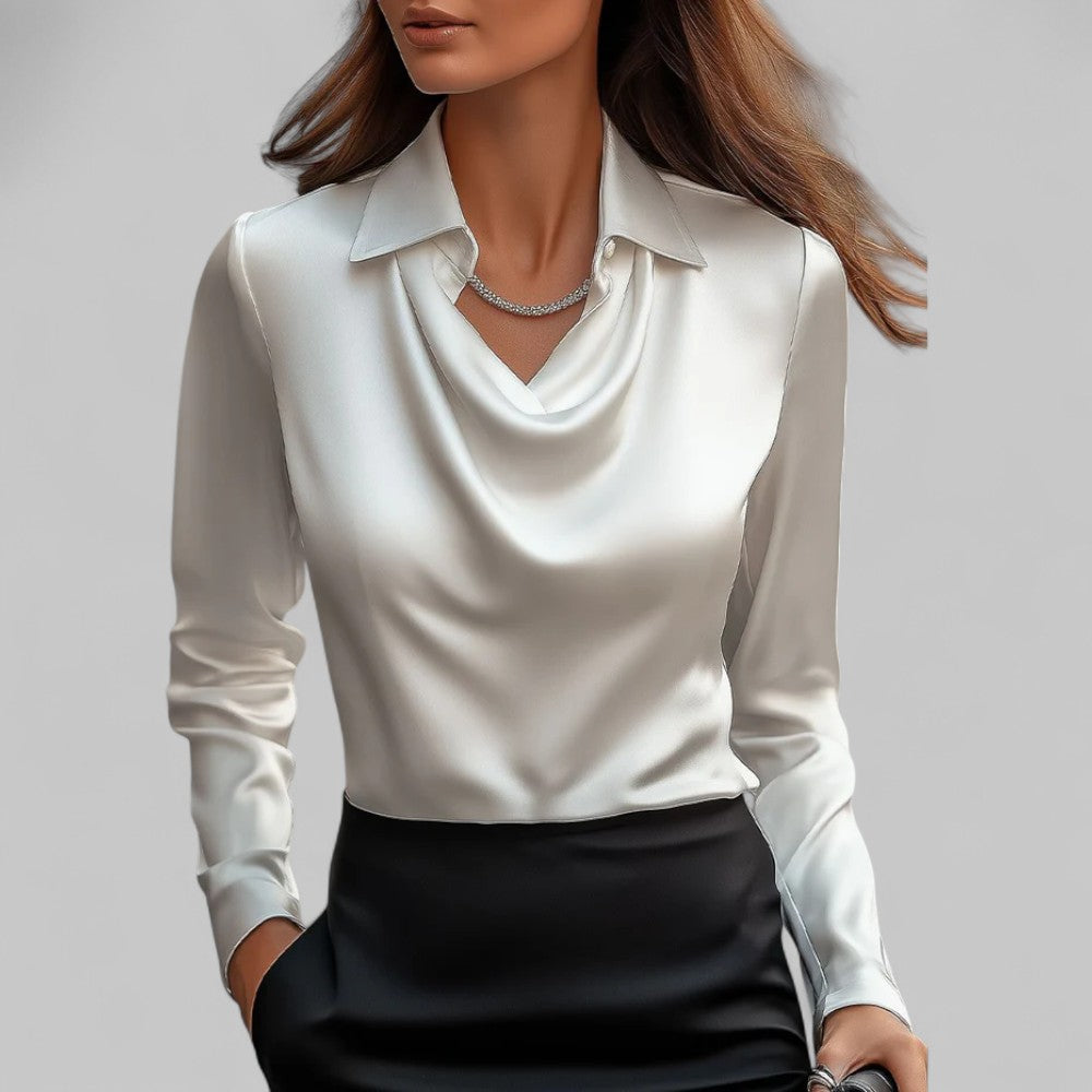 Valenza Draped Satin Blouse
